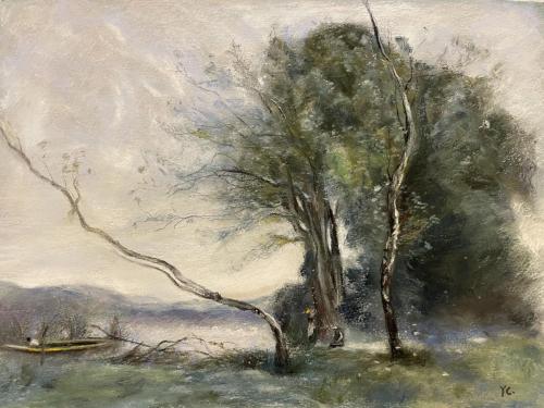 Replica of Corot's Trees11*14 inches $299